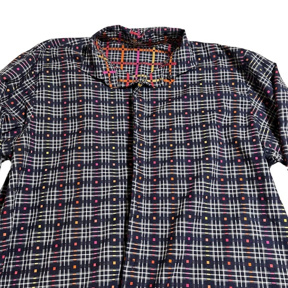 Vluxe By Lucky Nahum Reversible long sleeve button down 2XL Colorful Checked - Picture 8 of 12